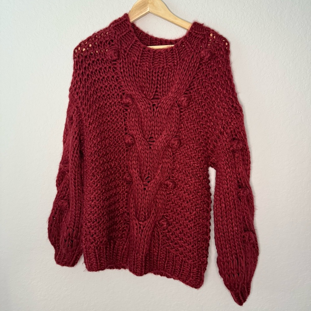Amaryllis Chunky Knit Heavy Burgundy Sweater